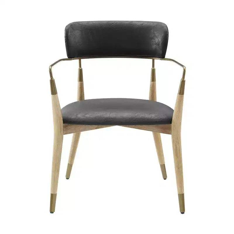HOMLUX Set di 2 sedie da pranzo imbottite con braccioli e schienale curvo