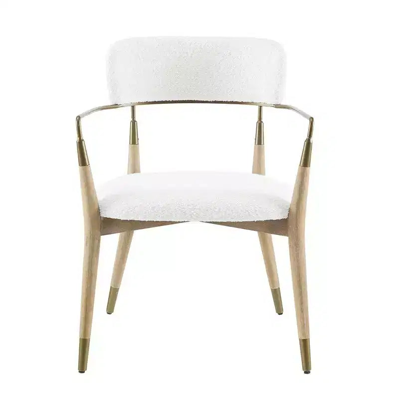 HOMLUX Set di 2 sedie da pranzo imbottite con braccioli e schienale curvo