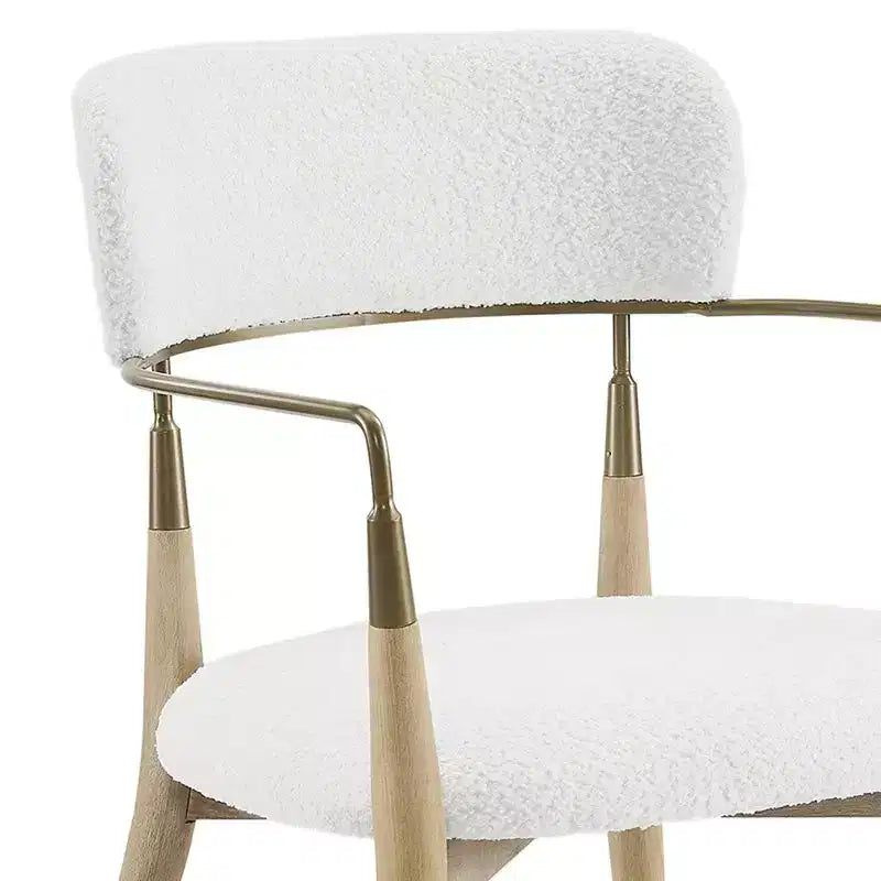 HOMLUX Set di 2 sedie da pranzo imbottite con braccioli e schienale curvo