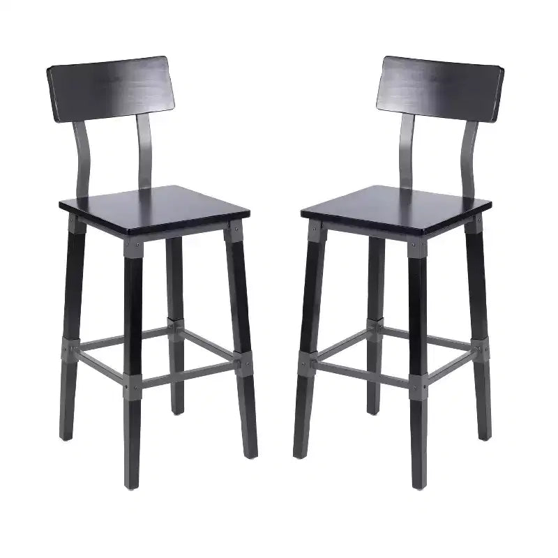 Sgabelli da Bar con Struttura in Acciaio - Set da 2