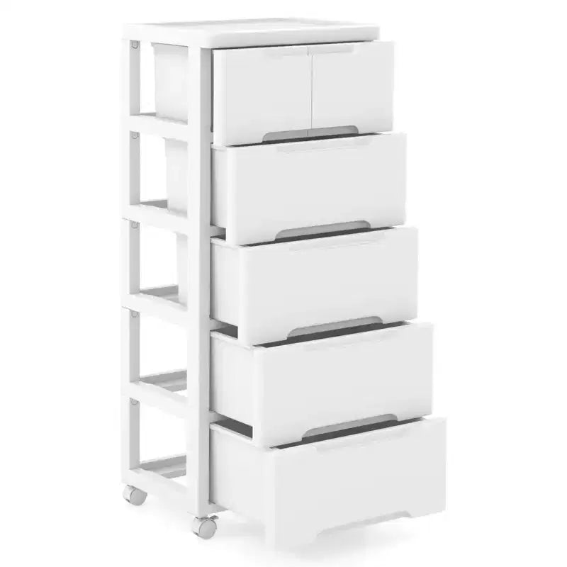 1/2 pz Carrello Portatutto a 6 Cassetti in Plastica con 4 Ruote Universali