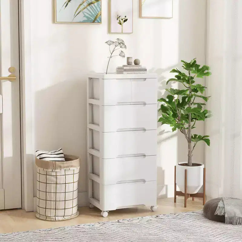 1/2 pz Carrello Portatutto a 6 Cassetti in Plastica con 4 Ruote Universali