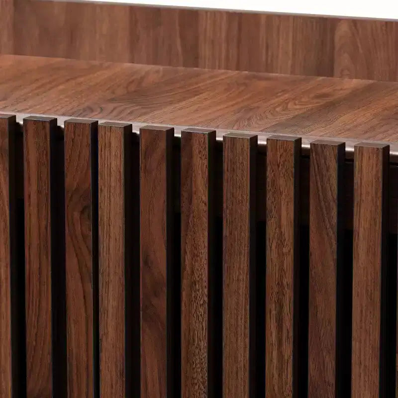 Baxton Studio Delaire Mobile portascarpe in legno finitura noce stile Mid-Century Modern