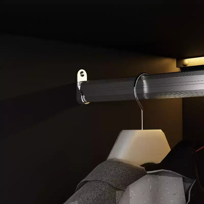 Vetrinetta Armadio Illuminata a LED con Ante in Vetro Nera