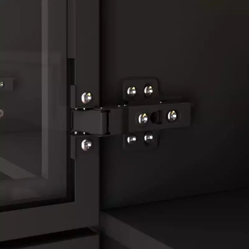 Vetrinetta Armadio Illuminata a LED con Ante in Vetro Nera