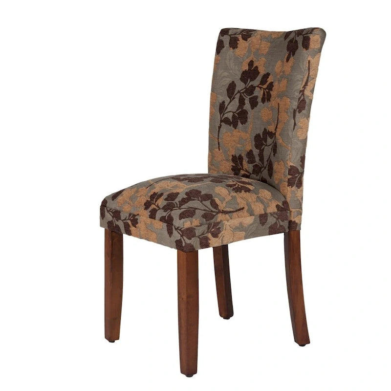 Classic Textured Sage Floral Chenille Dining Chair