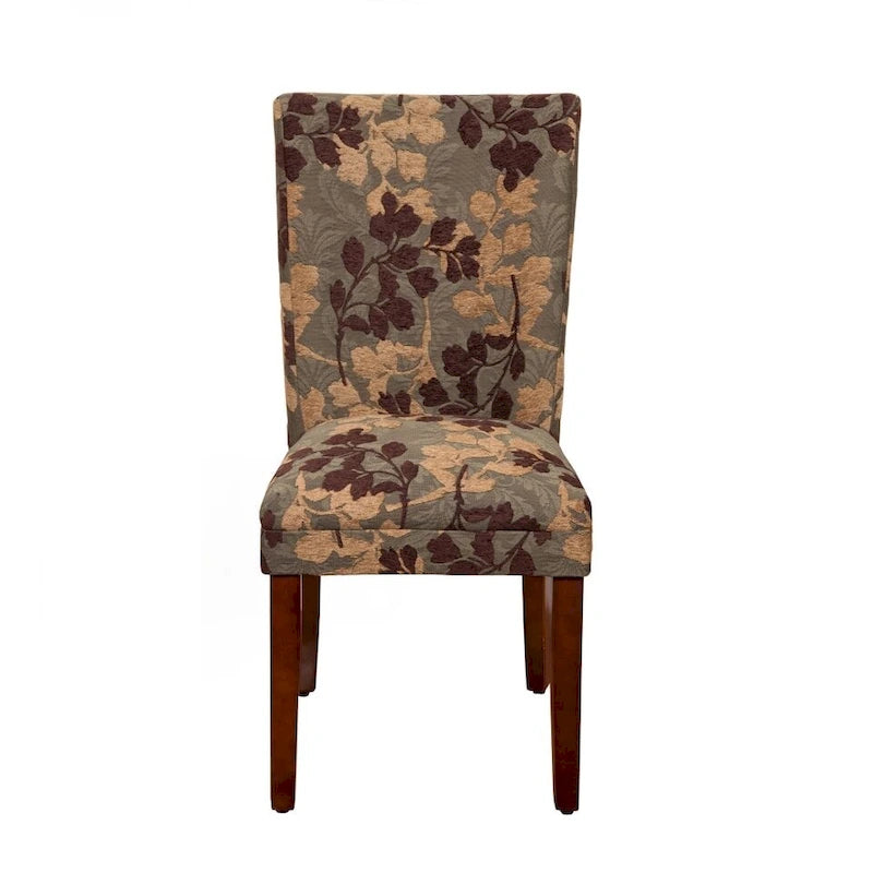 Classic Textured Sage Floral Chenille Dining Chair