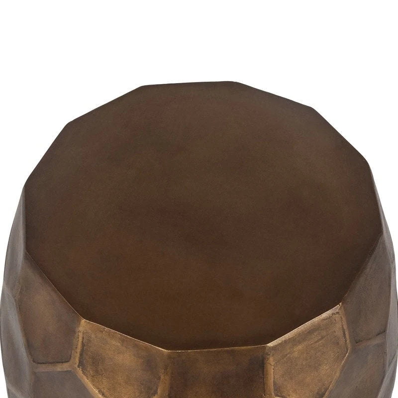 Round Copper Concrete End Table, Outdoor Side Table or Stool for Patio
