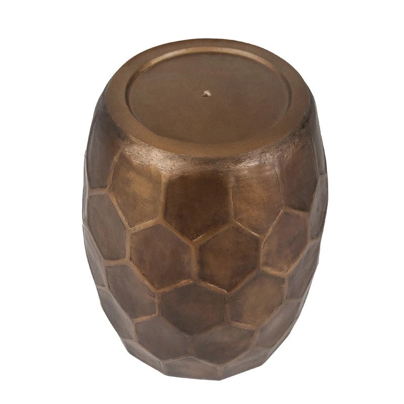 Round Copper Concrete End Table, Outdoor Side Table or Stool for Patio