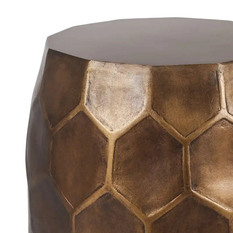 Round Copper Concrete End Table, Outdoor Side Table or Stool for Patio