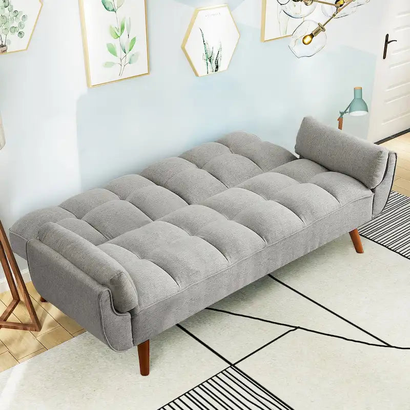 75.39 Divano Letto Futon, Divano Futon Pieghevole Convertibile Reclinabile Per Soggiorno Con 2 Cuscini/Braccioli