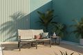 Winston Jasper Textured Pewter with Beechwood Weave Loveseat