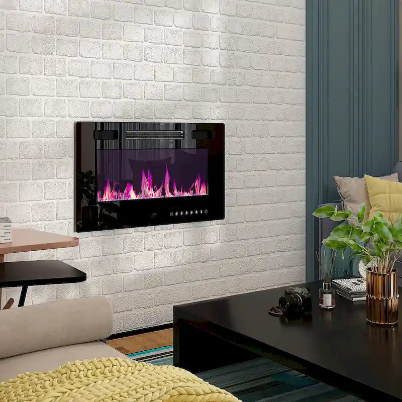 TV Stand with Optional Electric Fireplace Insert, Stylish Living Room Entertainment Center