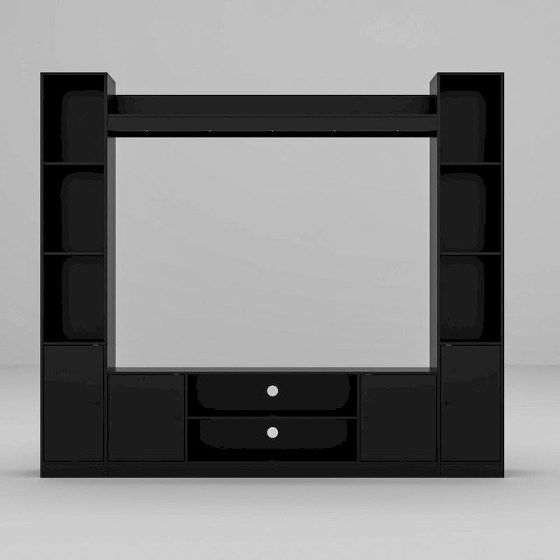 Mobile TV con inserto camino elettrico opzionale, elegante centro d'intrattenimento per soggiorno