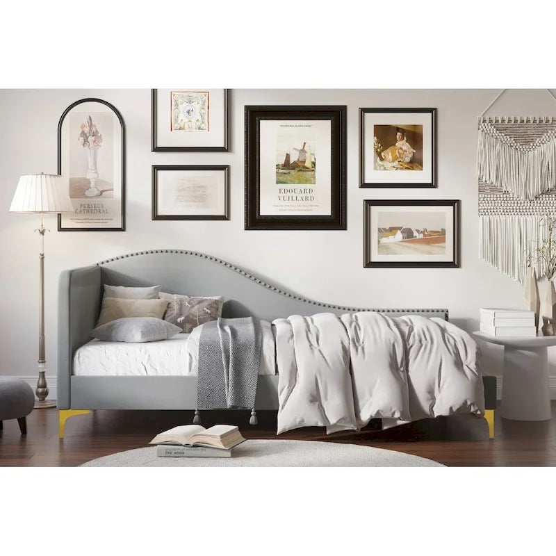 Upholstered Twin Daybed with Nailhead Trim