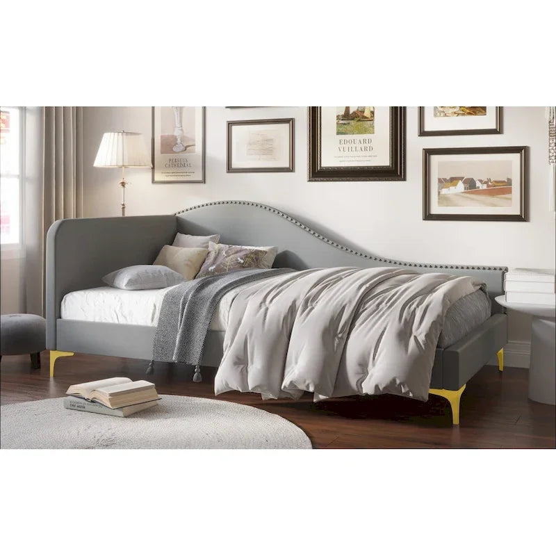Upholstered Twin Daybed with Nailhead Trim