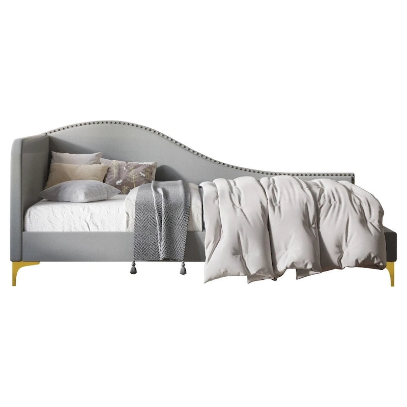 Upholstered Twin Daybed with Nailhead Trim