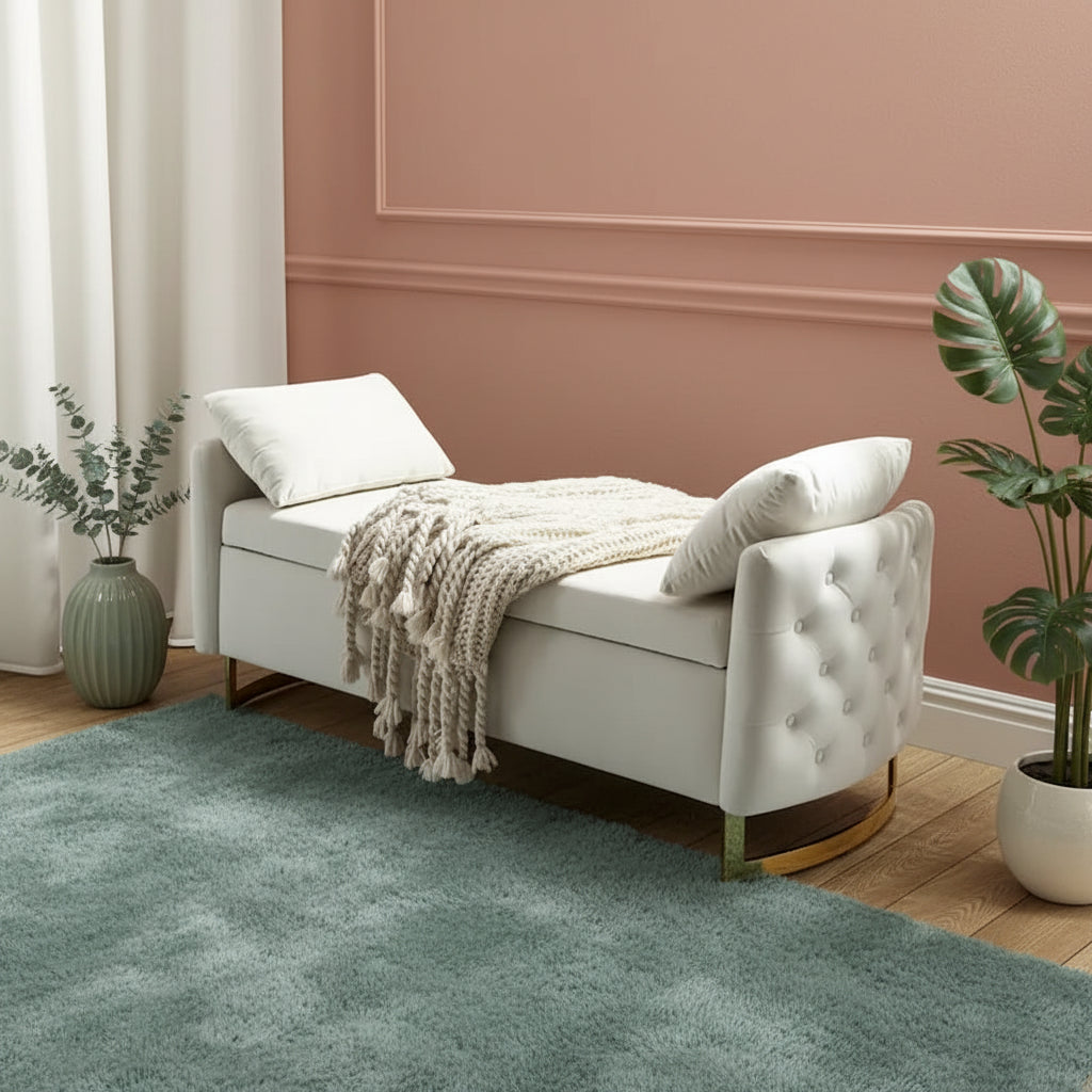 Robert Modern Upholstered Flip Top Storage Bench by HULALA HOME