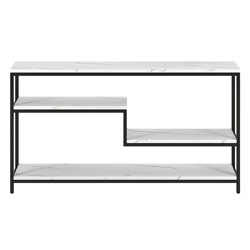 Consolle rettangolare da 55" con ripiano effetto marmo
