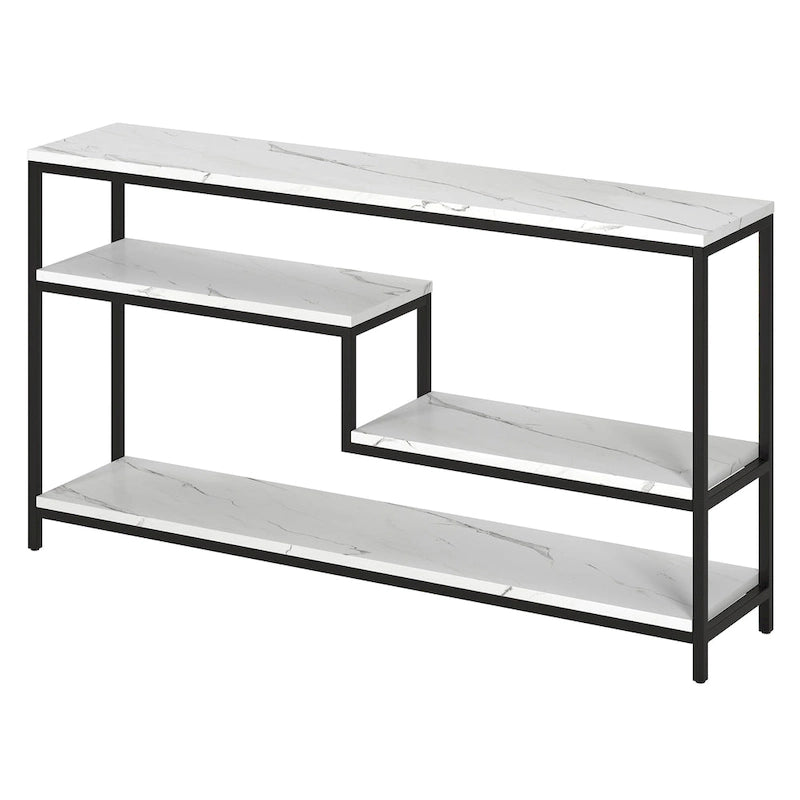 Consolle rettangolare da 55" con ripiano effetto marmo