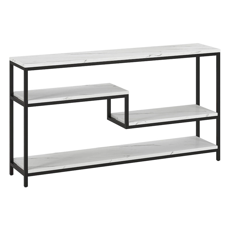 Consolle rettangolare da 55" con ripiano effetto marmo