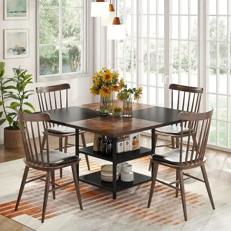 Tavolo da pranzo da 120 cm per sala da pranzo, tavolo rotondo per 4 persone