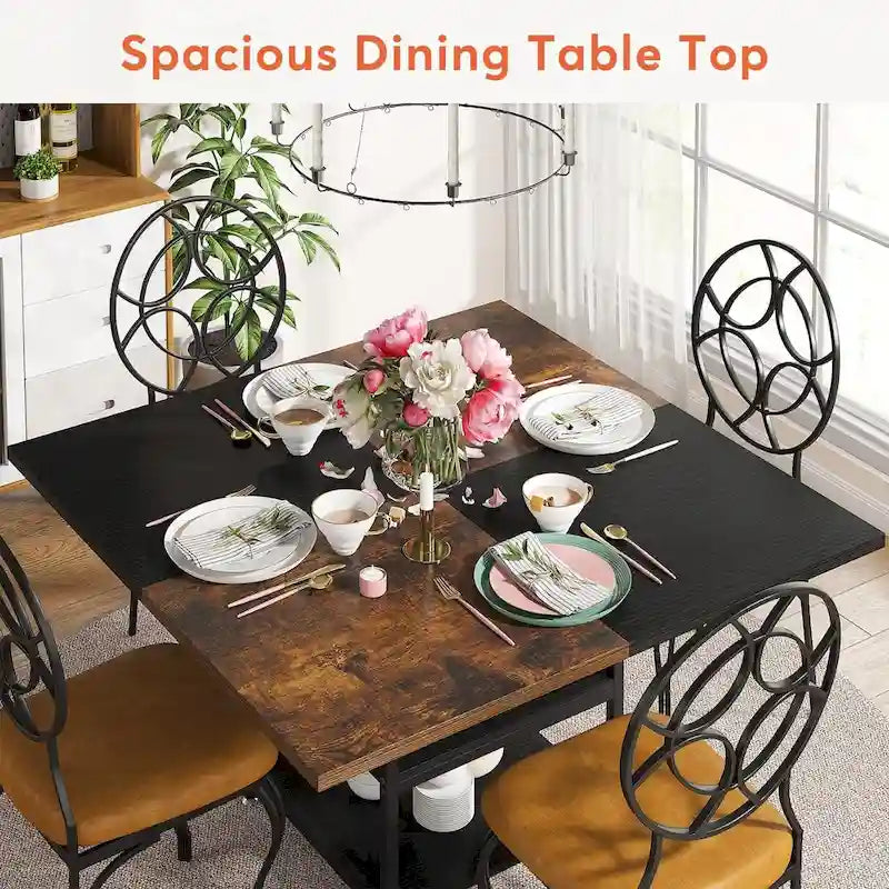 Tavolo da pranzo da 120 cm per sala da pranzo, tavolo rotondo per 4 persone