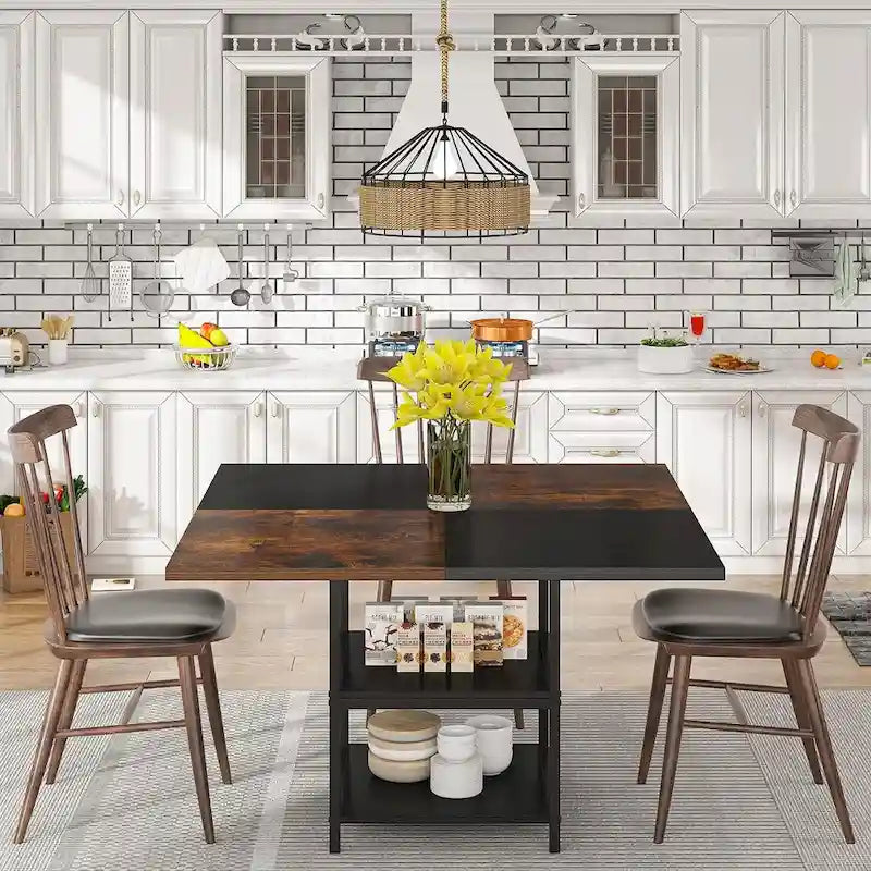 Tavolo da pranzo da 120 cm per sala da pranzo, tavolo rotondo per 4 persone