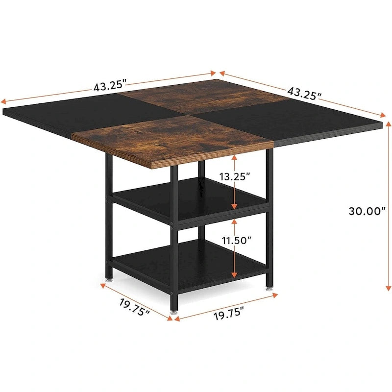 Tavolo da pranzo da 120 cm per sala da pranzo, tavolo rotondo per 4 persone