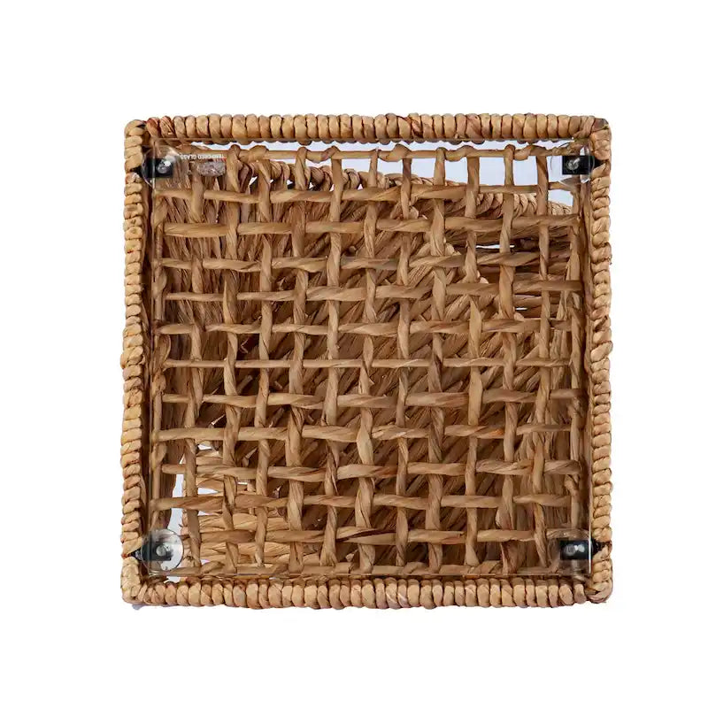 Coastal Natural Woven Water Hyacinth Side Table