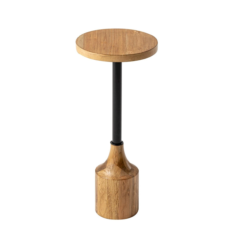 Tavolino rotondo da cocktail in legno rustico, per piccoli spazi