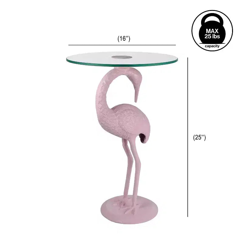 Tavolino Jonathan Y Blanche 25 Classic Mid-Century Glass Top Flamingo