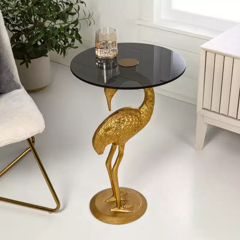 Tavolino Jonathan Y Blanche 25 Classic Mid-Century Glass Top Flamingo