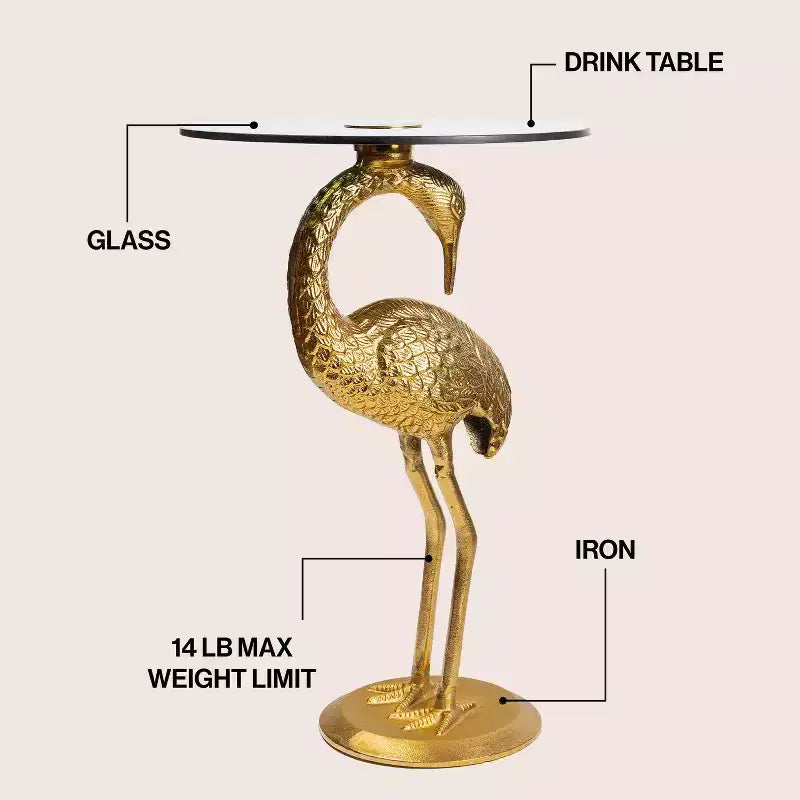 Tavolino Jonathan Y Blanche 25 Classic Mid-Century Glass Top Flamingo