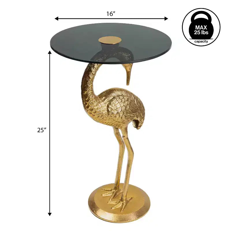Tavolino Jonathan Y Blanche 25 Classic Mid-Century Glass Top Flamingo