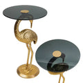JONATHAN Y Blanche 25 Classic Mid-Century Glass Top Flamingo End Table
