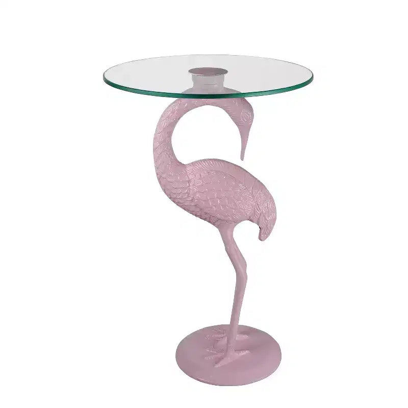 Tavolino Jonathan Y Blanche 25 Classic Mid-Century Glass Top Flamingo