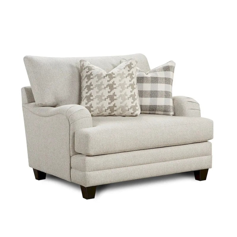 Basic Off-White Wool Chair and a Half