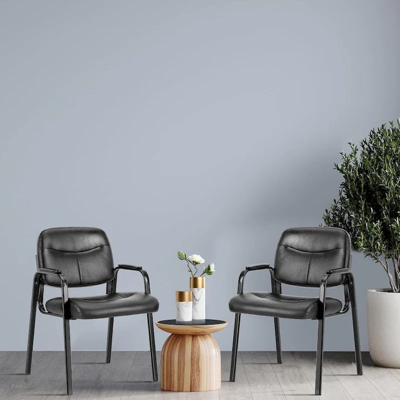 PU Leather Reception Chair, Guest Side Chair for Office and Lobby