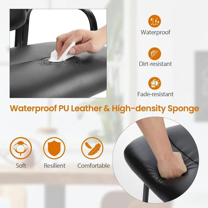 PU Leather Reception Chair, Guest Side Chair for Office and Lobby