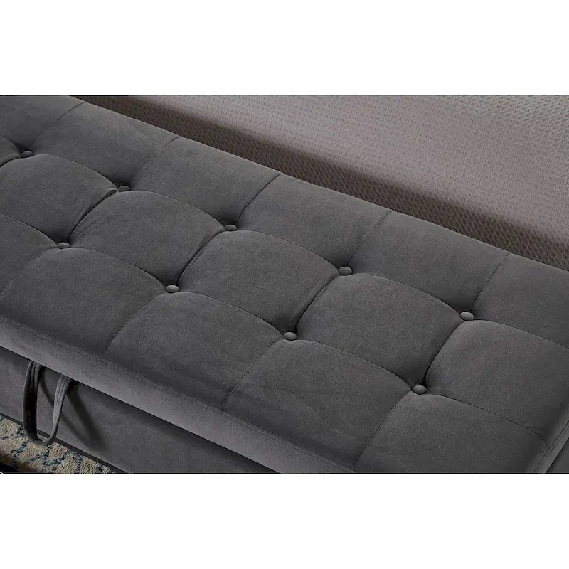 58,6 Panchina da letto con base in metallo e contenitore