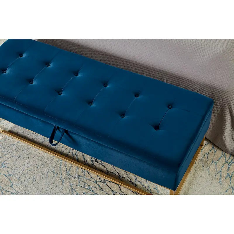 58,6 Panchina da letto con base in metallo e contenitore