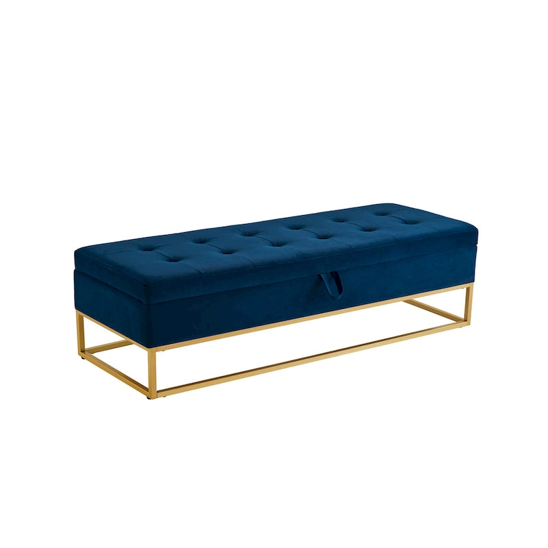 58,6 Panchina da letto con base in metallo e contenitore