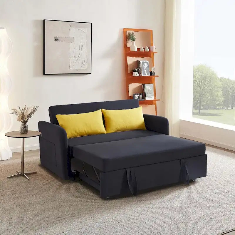 Pull Out Couch Convertible Loveseat Sleeper Sofa Bed with USB