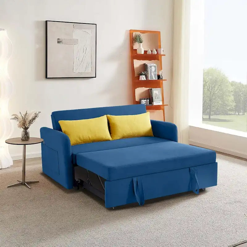Pull Out Couch Convertible Loveseat Sleeper Sofa Bed with USB