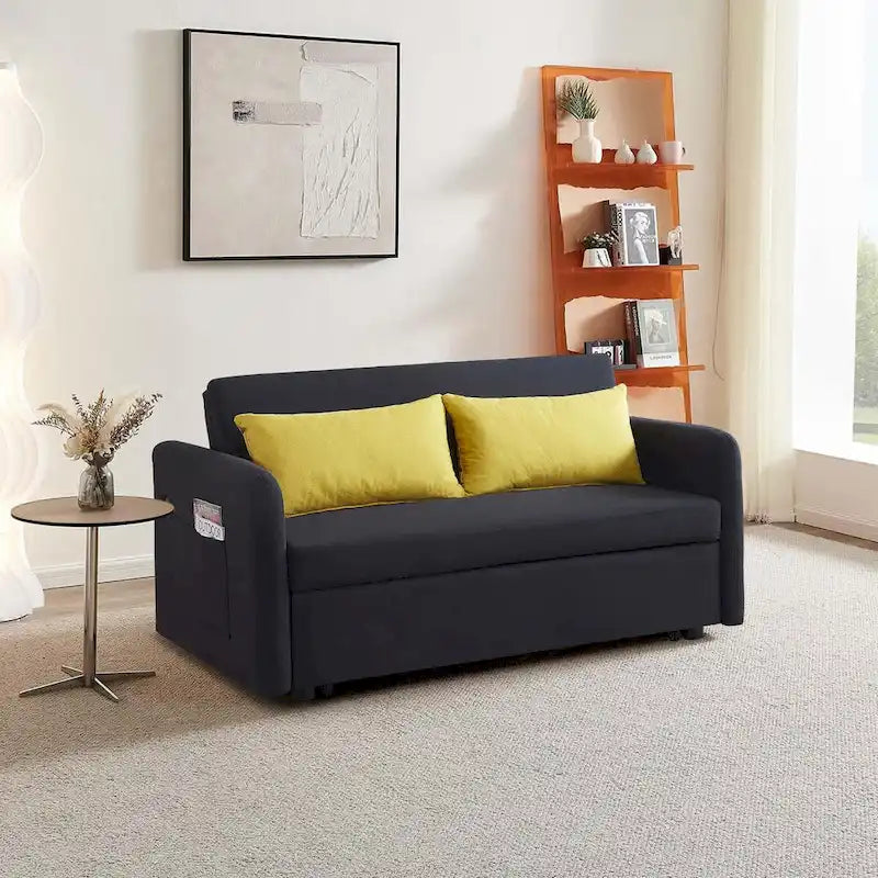 Pull Out Couch Convertible Loveseat Sleeper Sofa Bed with USB