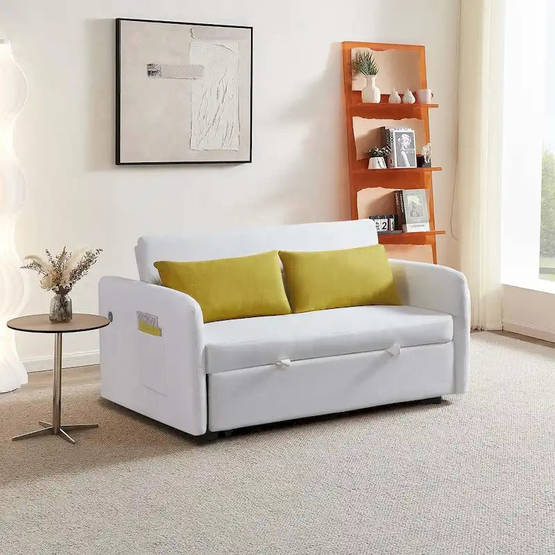 Pull Out Couch Convertible Loveseat Sleeper Sofa Bed with USB