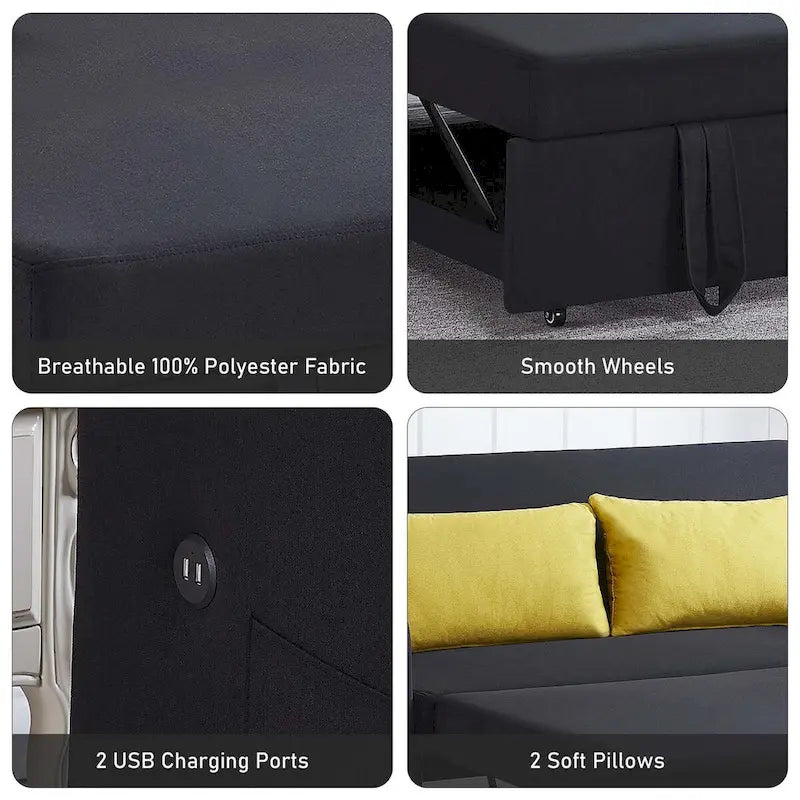 Divano Letto Convertibile a Due Posti con USB