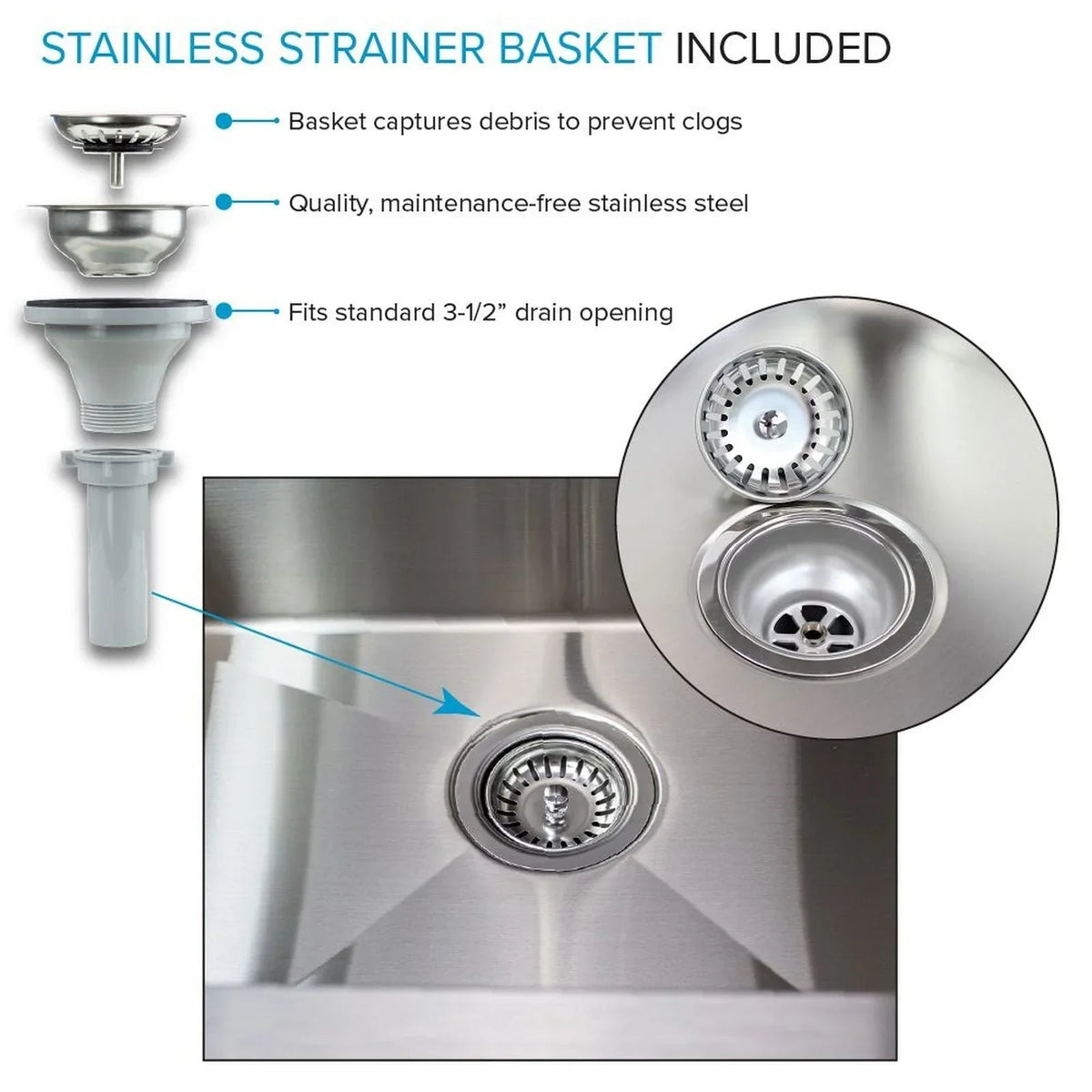 Évier de buanderie et meuble lave-linge en acier inoxydable de 24 po L x 22 po P x 35 po H