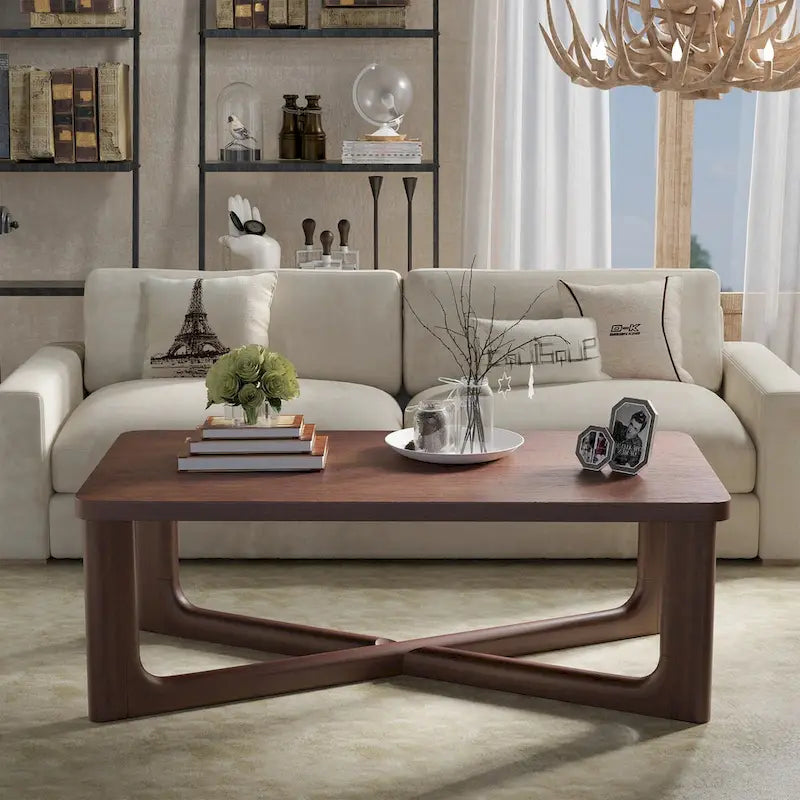 Tavolino da caffè/Tavolo d'appoggio rettangolare in legno massello di rovere